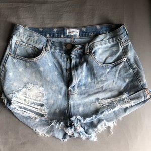 Super down denim shorts